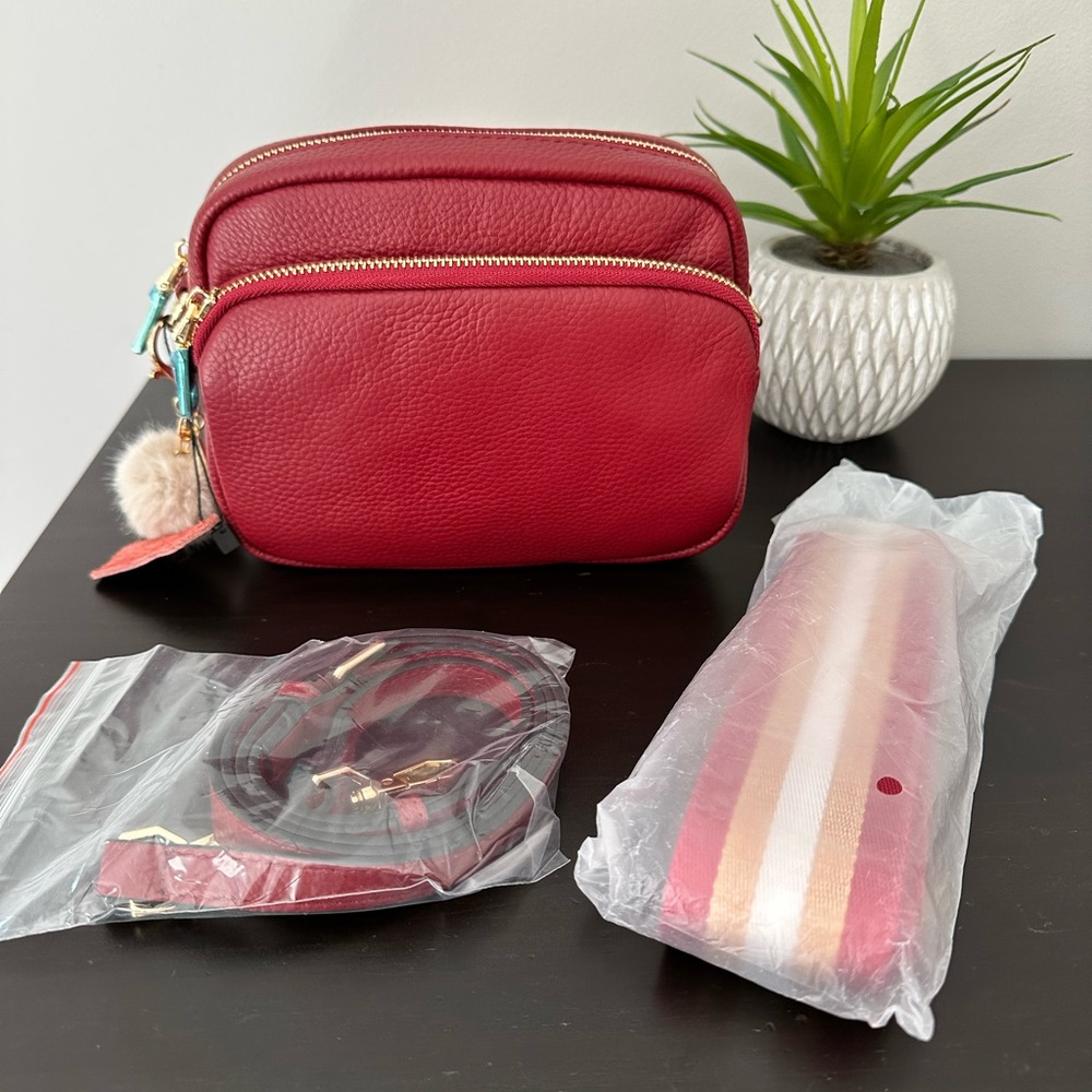Pom Pom London Mayfair Bag in Dark Red Leather